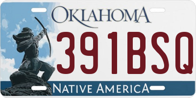 OK license plate 391BSQ