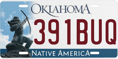OK license plate 391BUQ