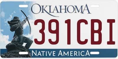 OK license plate 391CBI