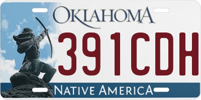 OK license plate 391CDH