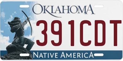 OK license plate 391CDT