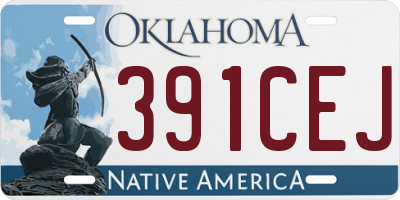 OK license plate 391CEJ