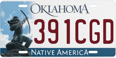 OK license plate 391CGD