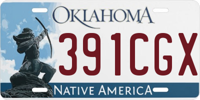 OK license plate 391CGX