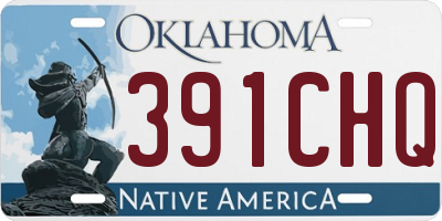 OK license plate 391CHQ