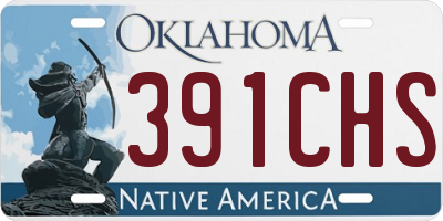 OK license plate 391CHS