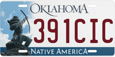 OK license plate 391CIC