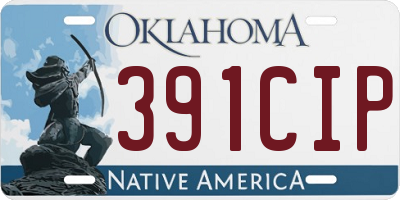 OK license plate 391CIP