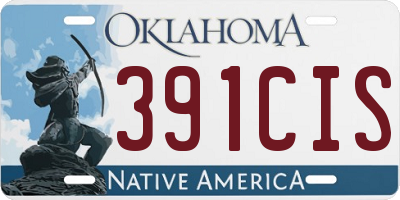 OK license plate 391CIS