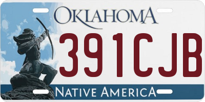 OK license plate 391CJB
