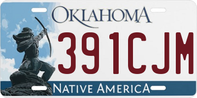OK license plate 391CJM