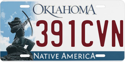 OK license plate 391CVN