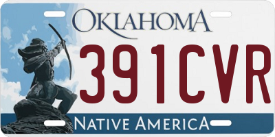 OK license plate 391CVR