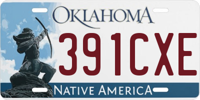OK license plate 391CXE