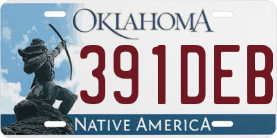 OK license plate 391DEB