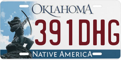OK license plate 391DHG
