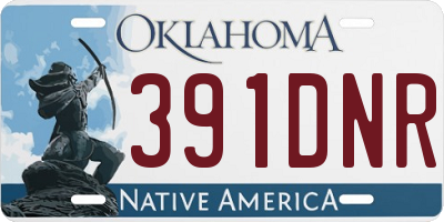 OK license plate 391DNR
