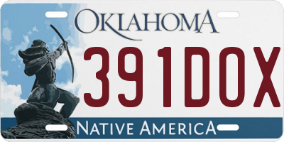 OK license plate 391DOX