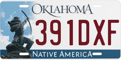 OK license plate 391DXF