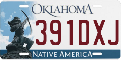 OK license plate 391DXJ