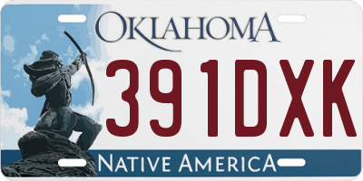 OK license plate 391DXK
