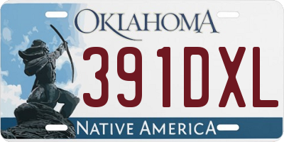 OK license plate 391DXL