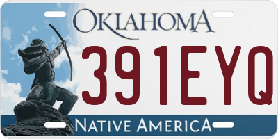 OK license plate 391EYQ