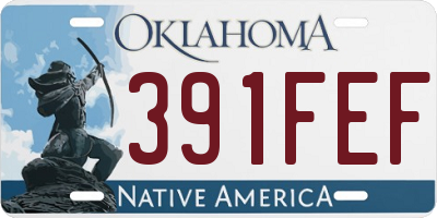 OK license plate 391FEF