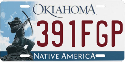 OK license plate 391FGP