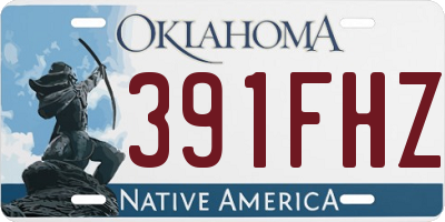 OK license plate 391FHZ