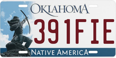 OK license plate 391FIE