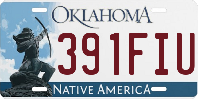 OK license plate 391FIU