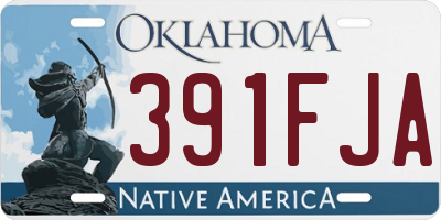 OK license plate 391FJA