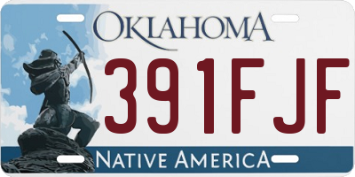 OK license plate 391FJF