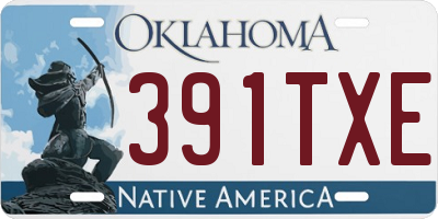 OK license plate 391TXE