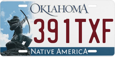 OK license plate 391TXF