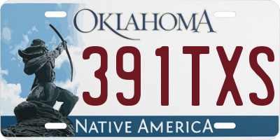 OK license plate 391TXS