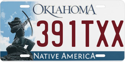 OK license plate 391TXX