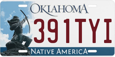 OK license plate 391TYI
