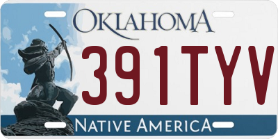OK license plate 391TYV