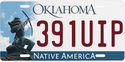 OK license plate 391UIP