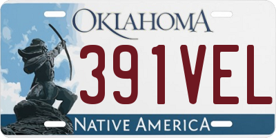 OK license plate 391VEL
