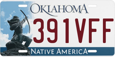 OK license plate 391VFF