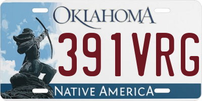 OK license plate 391VRG