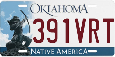 OK license plate 391VRT