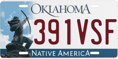 OK license plate 391VSF