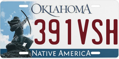 OK license plate 391VSH