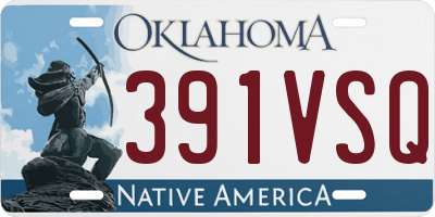 OK license plate 391VSQ