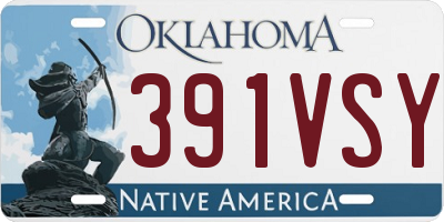 OK license plate 391VSY