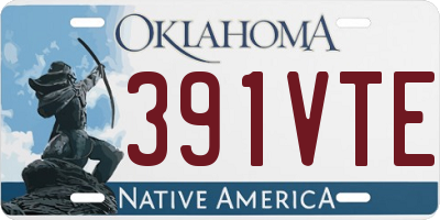 OK license plate 391VTE